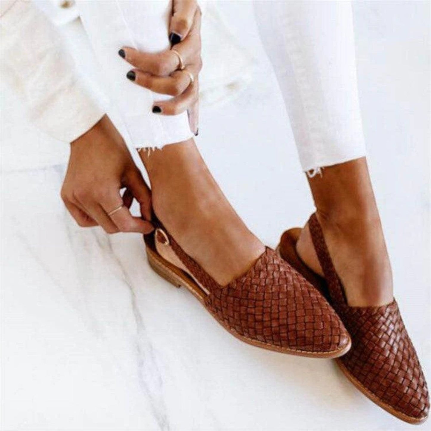 Casual Platte Sandaal | Slingback