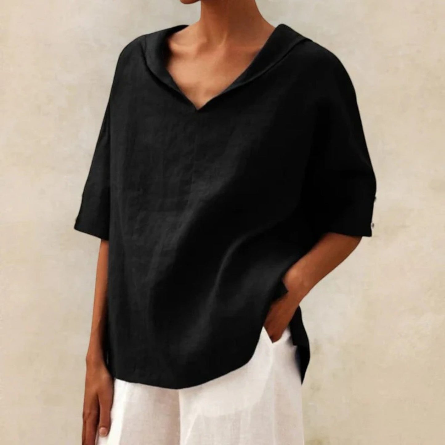 Comfortabele Blouse Met V-hals | Lichtgewicht
