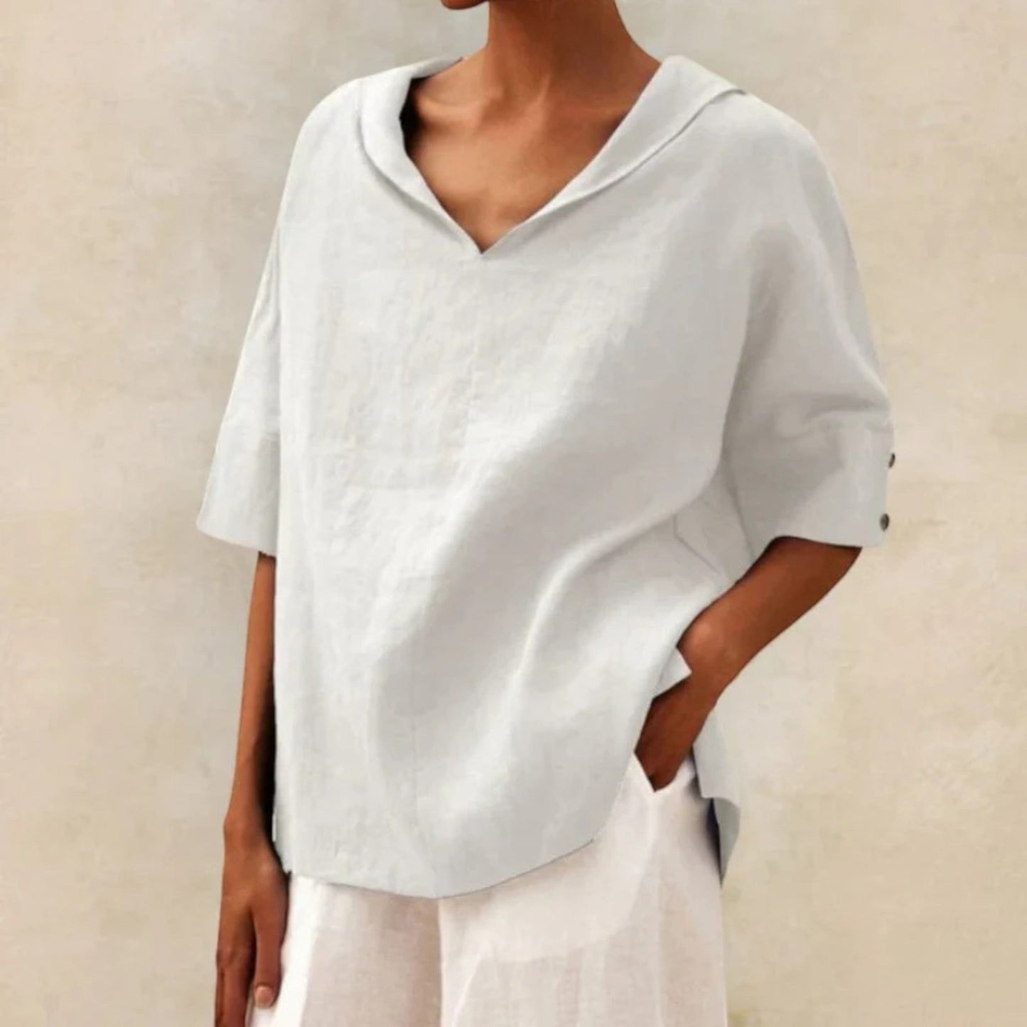Comfortabele Blouse Met V-hals | Lichtgewicht