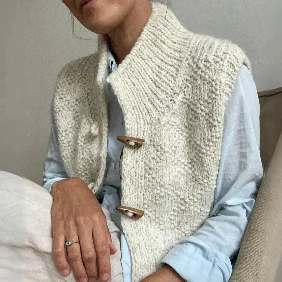 Stijlvol Beige Gebreid Vest | Winter