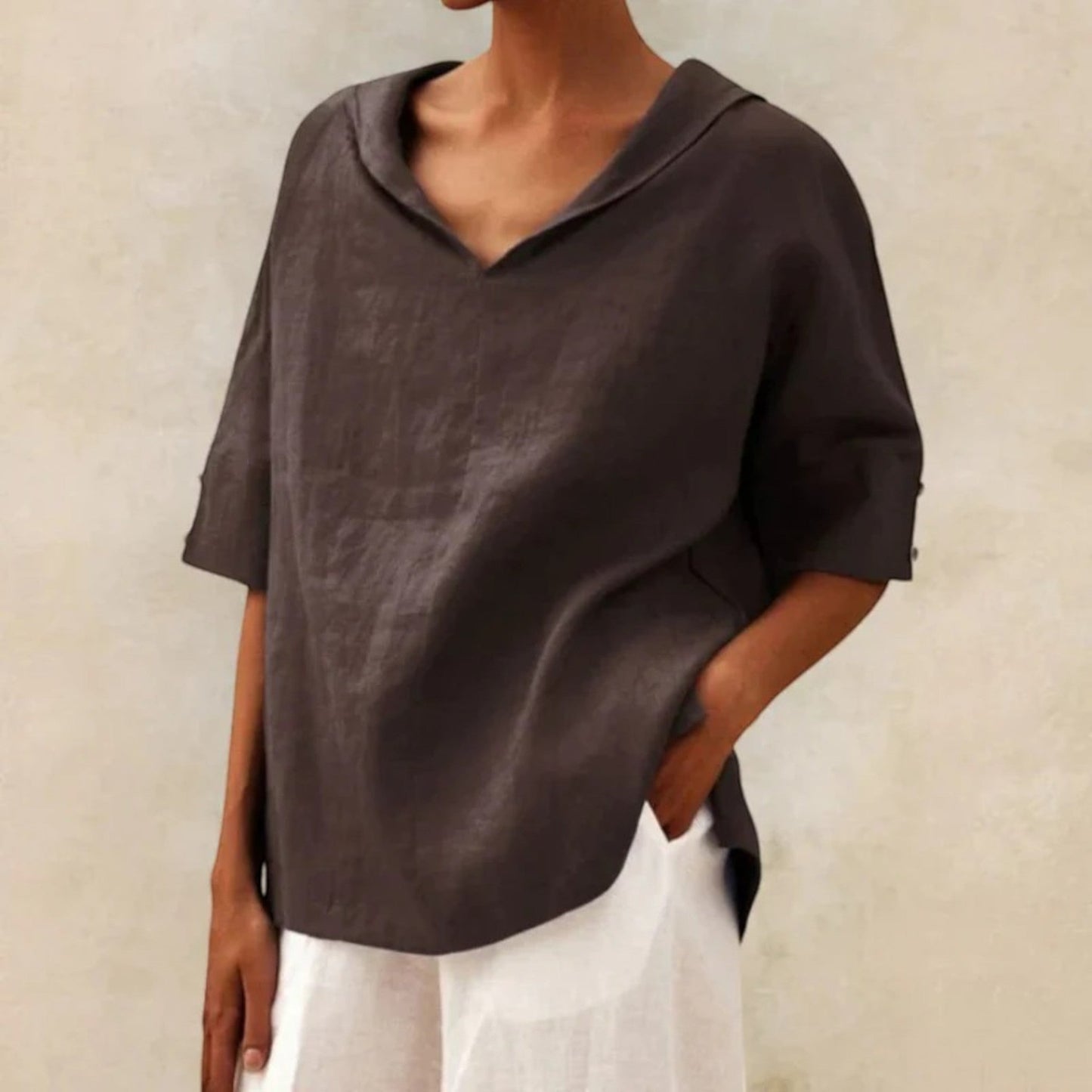 Comfortabele Blouse Met V-hals | Lichtgewicht