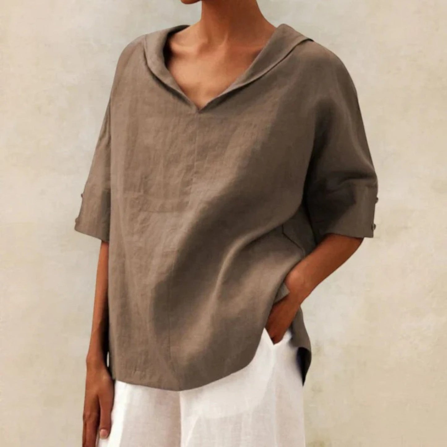 Comfortabele Blouse Met V-hals | Lichtgewicht