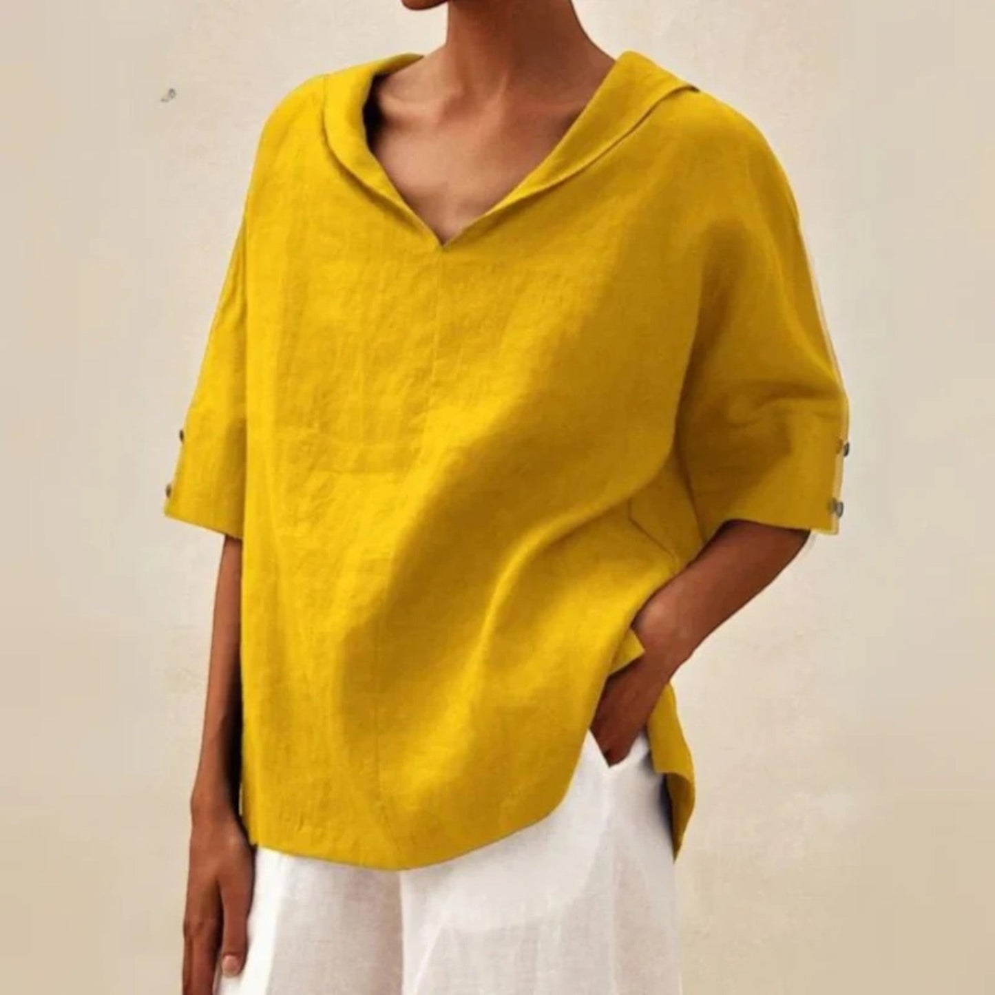 Comfortabele Blouse Met V-hals | Lichtgewicht