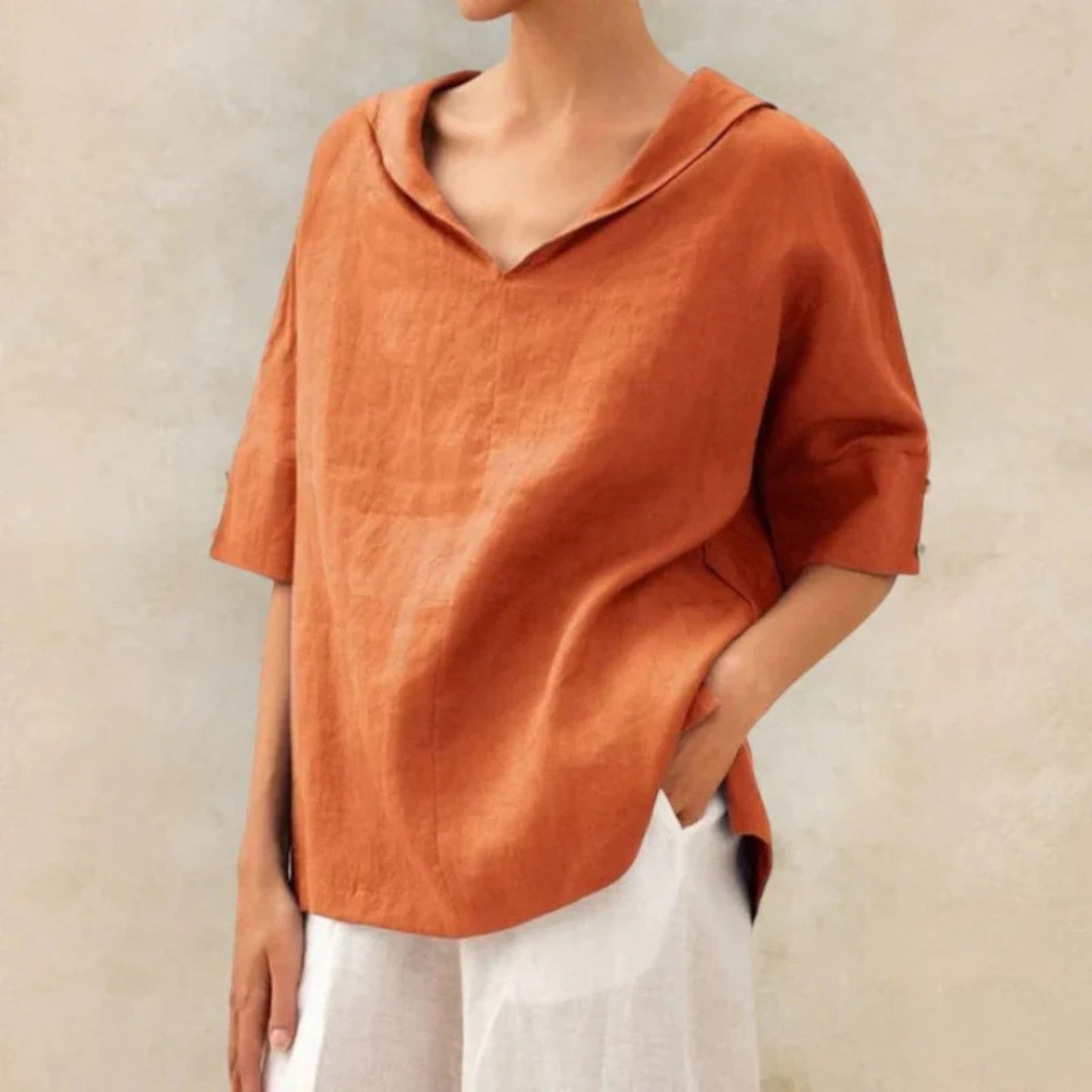 Comfortabele Blouse Met V-hals | Lichtgewicht
