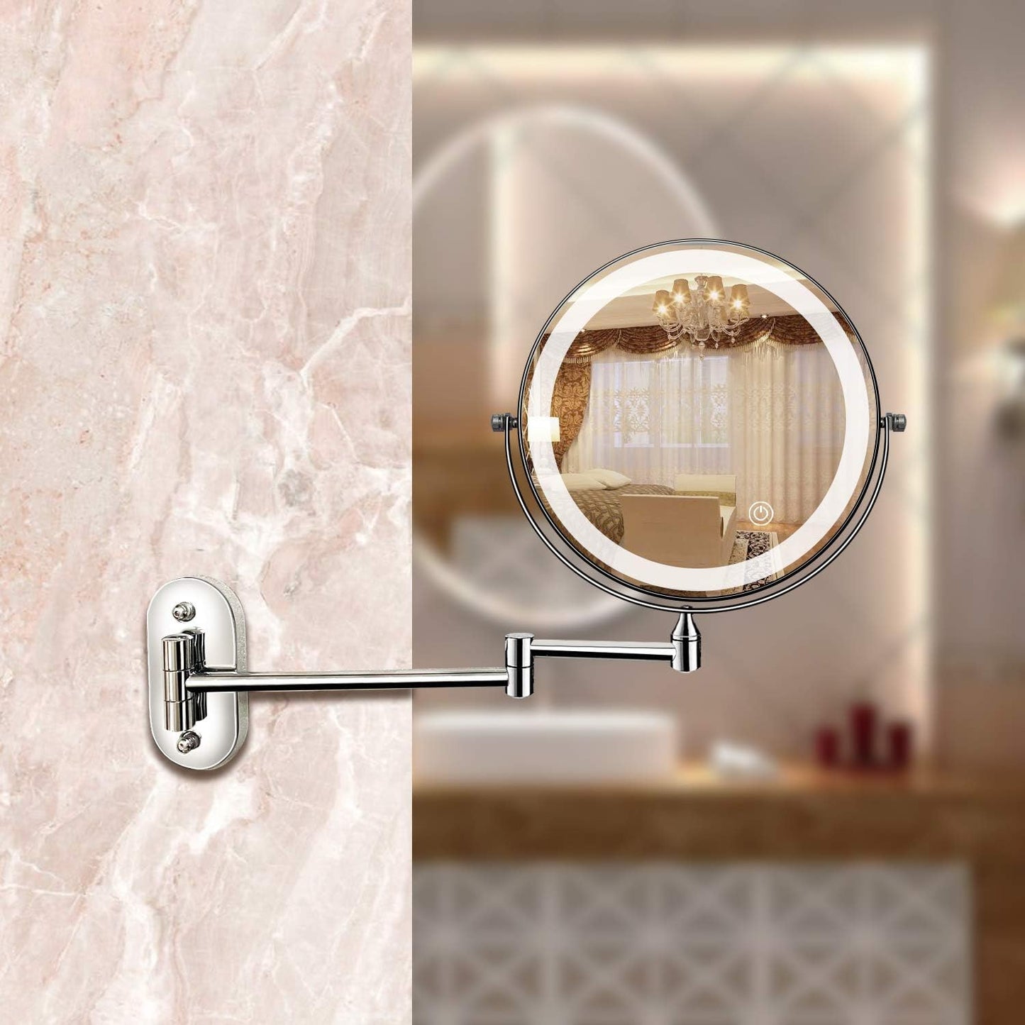 ChromeGlow - Oplaadbare LED Vergrotter voor Make-up en Badkamer