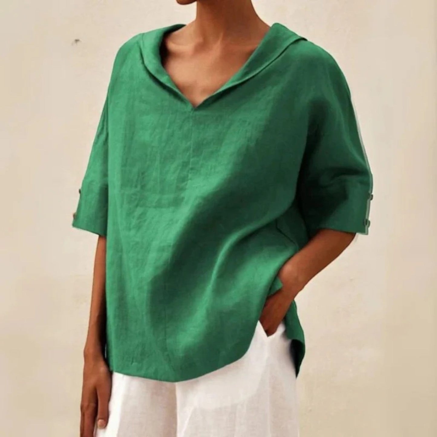 Comfortabele Blouse Met V-hals | Lichtgewicht