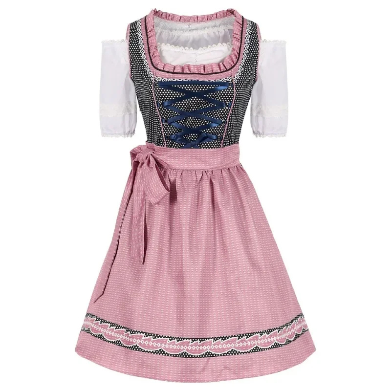 Klassieke Oktoberfest Dirndljurk Met Kanten Rand | Midi