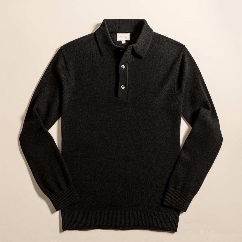 Gebreid Poloshirt Voor Heren | Lange Mouwen