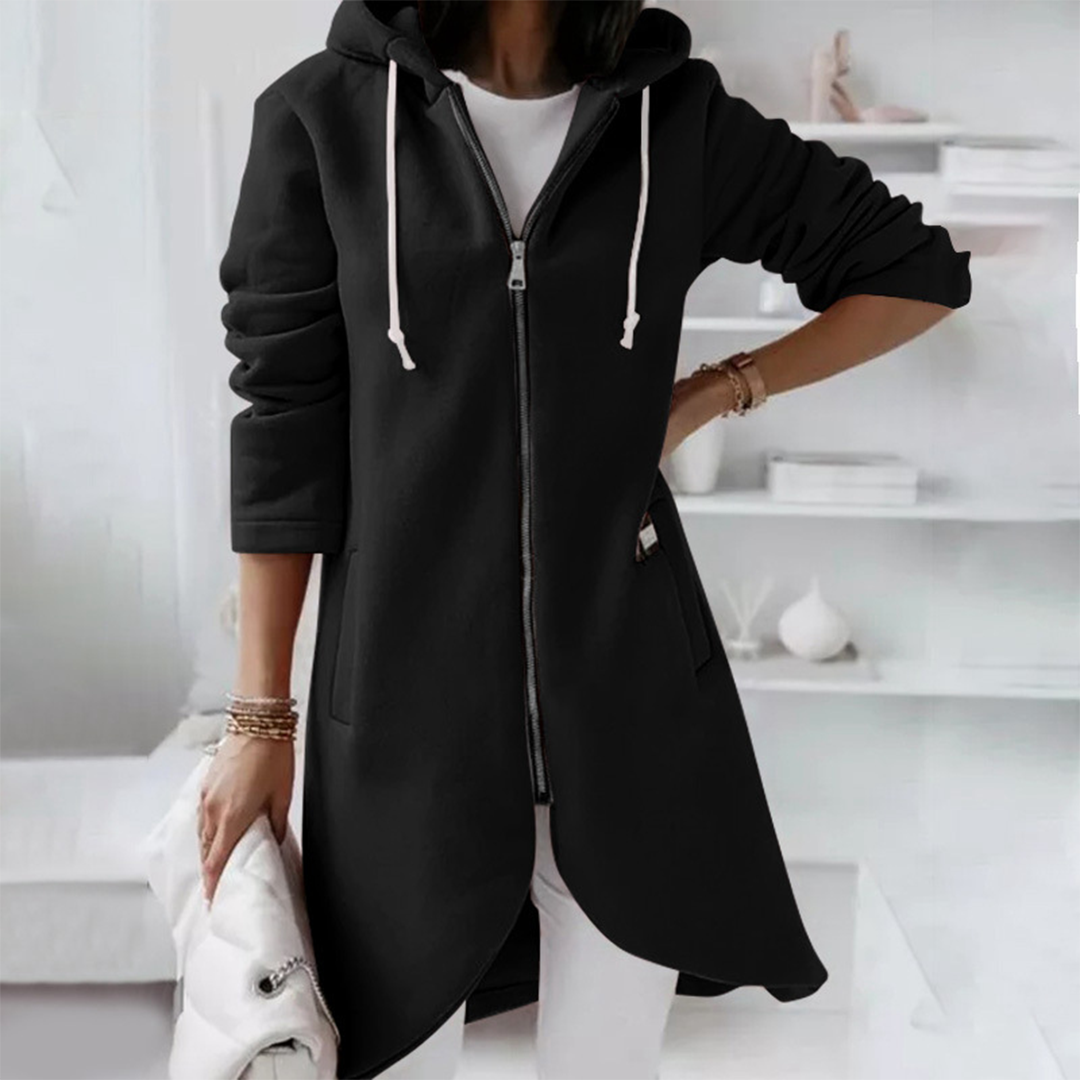 Stijlvolle Lange Hoodie | Met Ritssluiting
