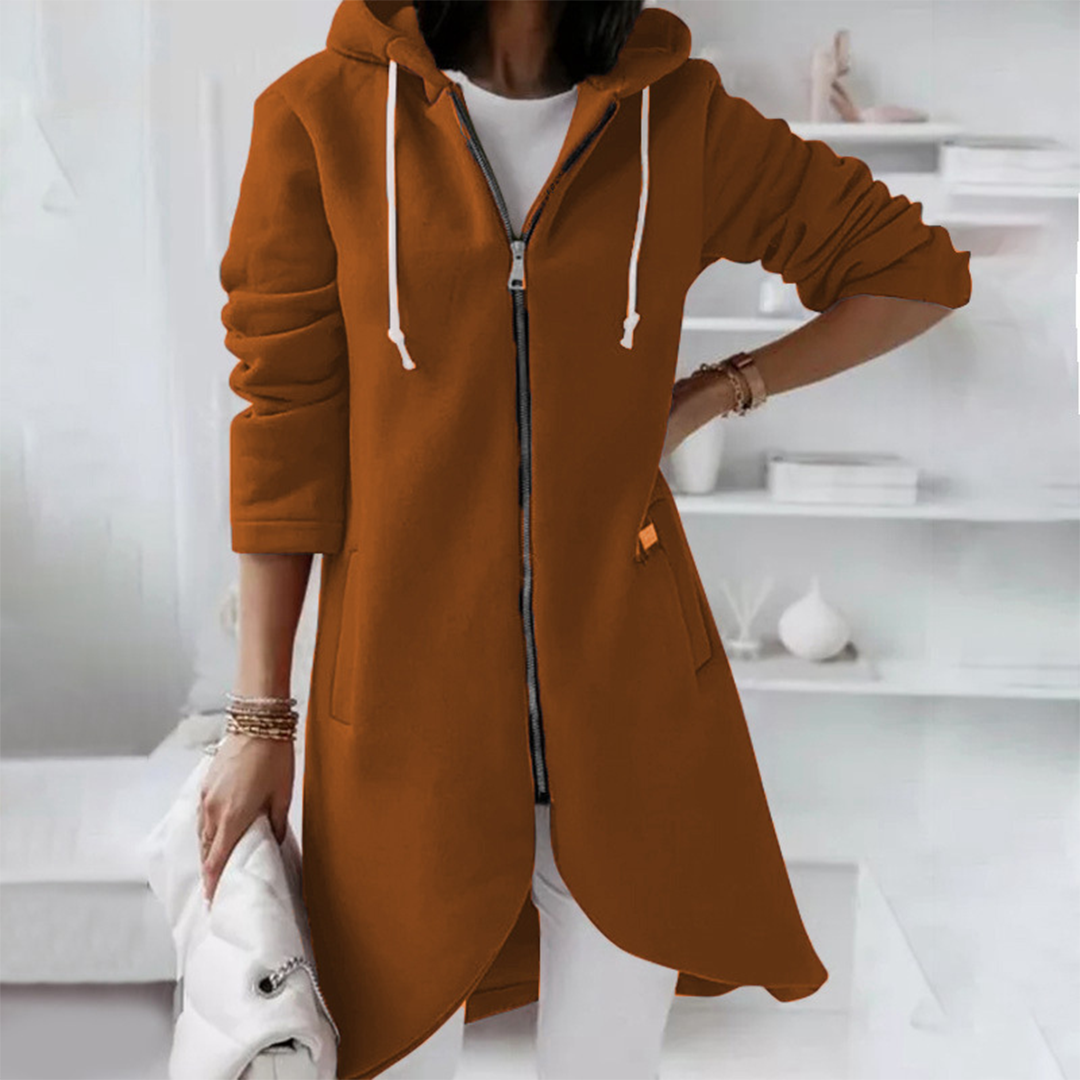 Stijlvolle Lange Hoodie | Met Ritssluiting