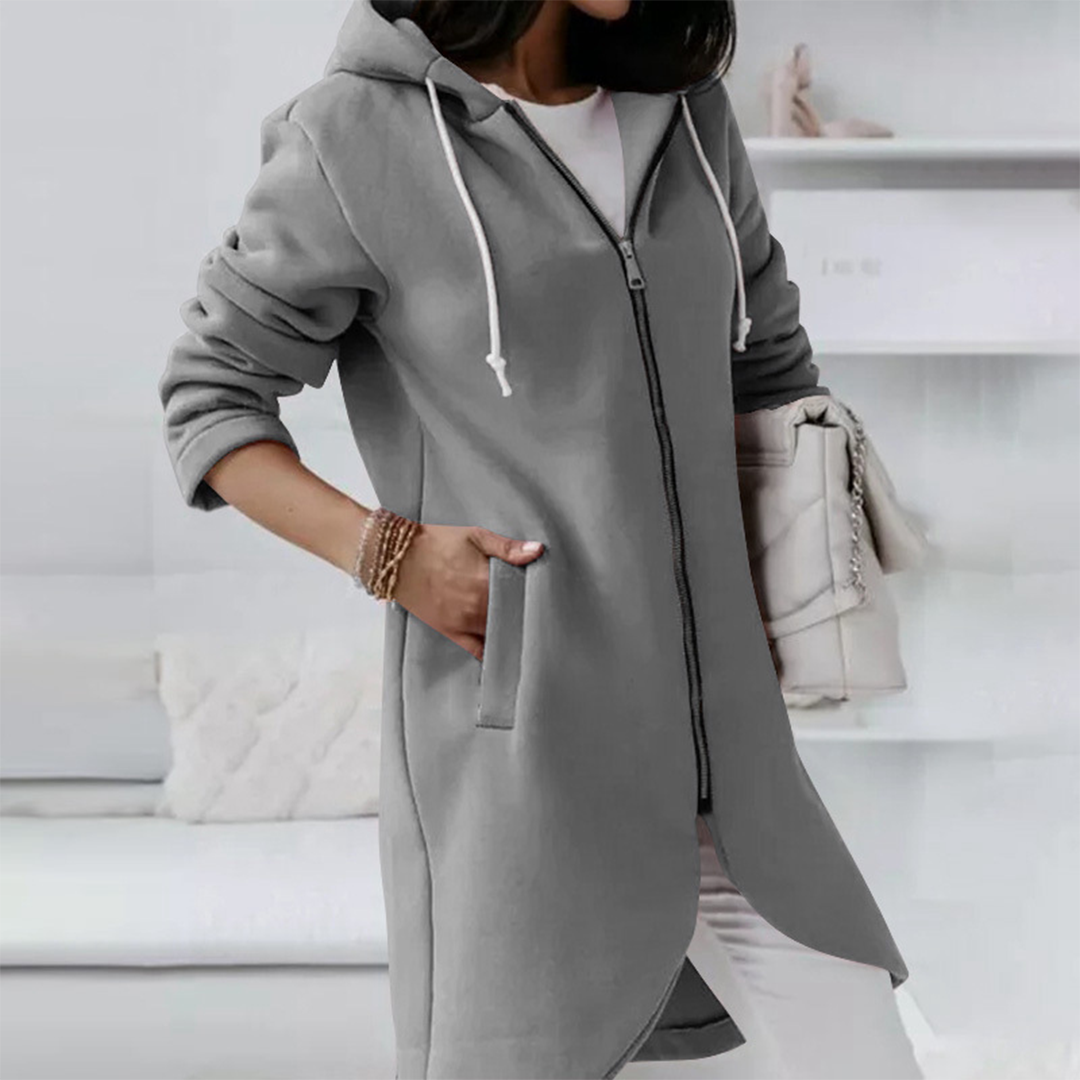 Stijlvolle Lange Hoodie | Met Ritssluiting