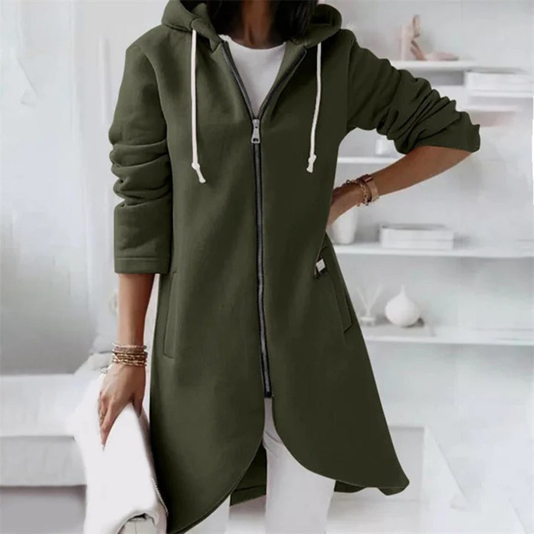 Stijlvolle Lange Hoodie | Met Ritssluiting