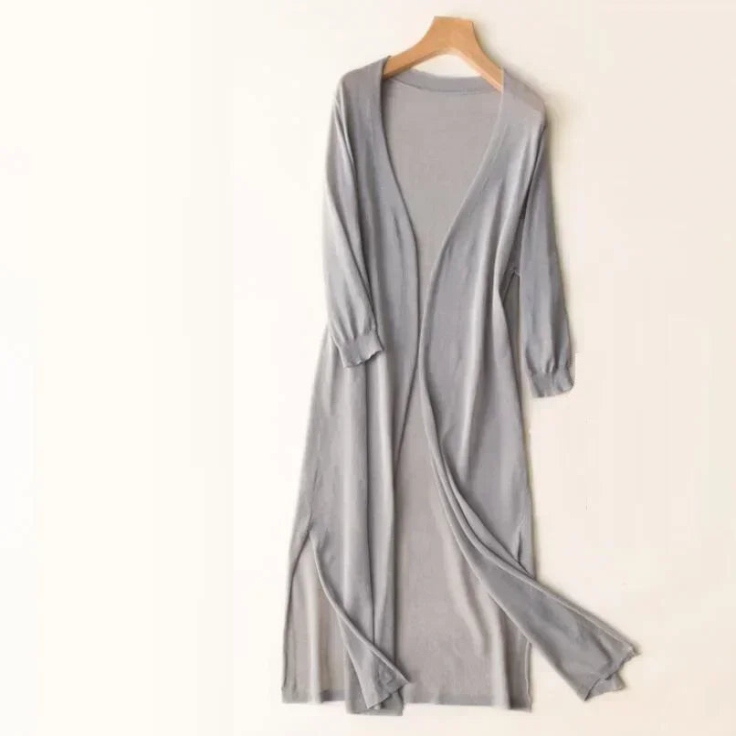 Gebreid Vest Met Open Voorkant | Lang
