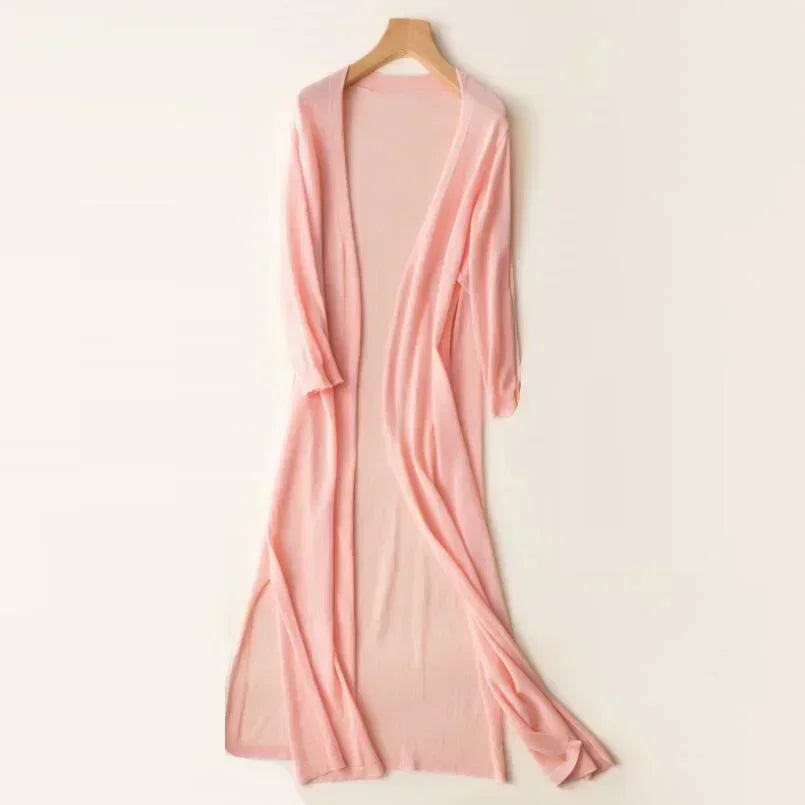 Gebreid Vest Met Open Voorkant | Lang