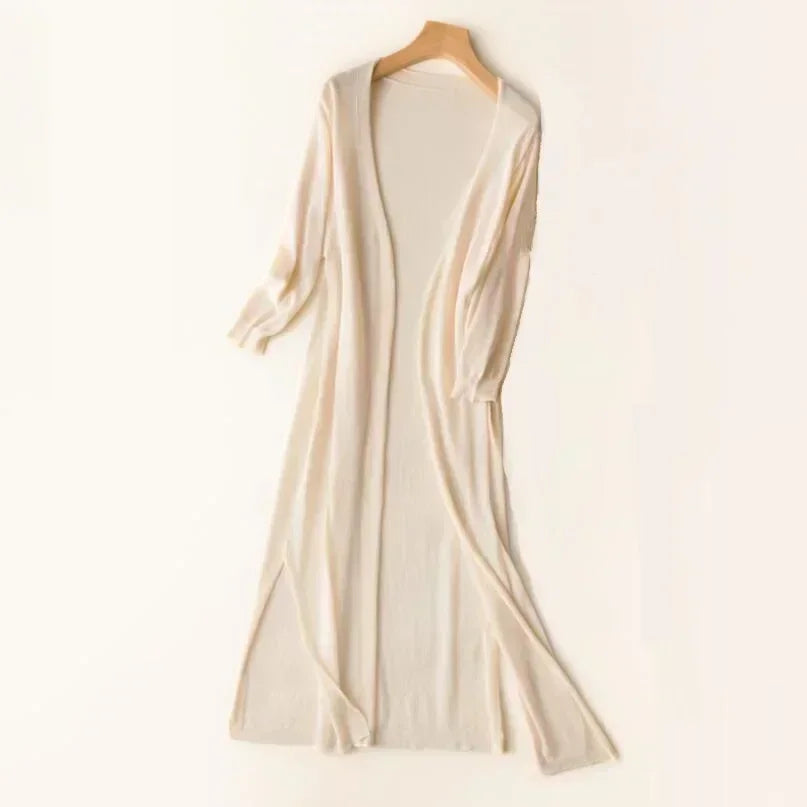 Gebreid Vest Met Open Voorkant | Lang