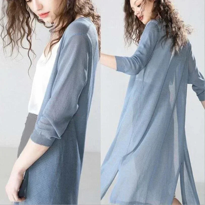 Gebreid Vest Met Open Voorkant | Lang