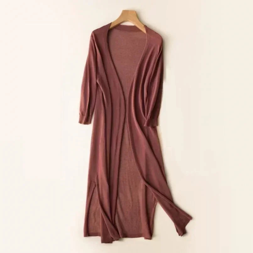 Gebreid Vest Met Open Voorkant | Lang