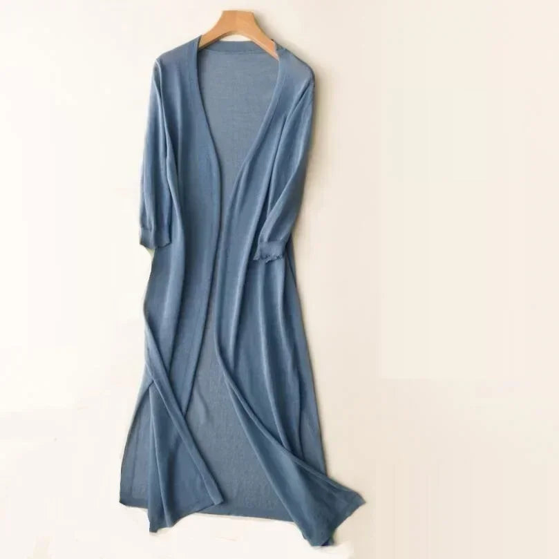 Gebreid Vest Met Open Voorkant | Lang