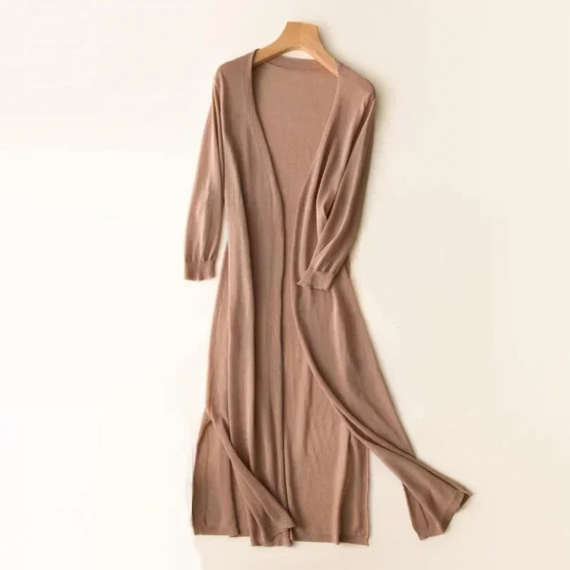 Gebreid Vest Met Open Voorkant | Lang