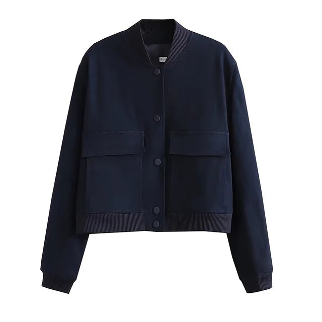 Kort Bomberjack Met Knoopsluiting | Oversized