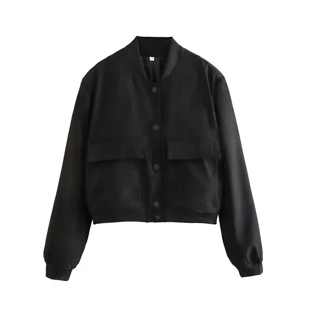 Kort Bomberjack Met Knoopsluiting | Oversized