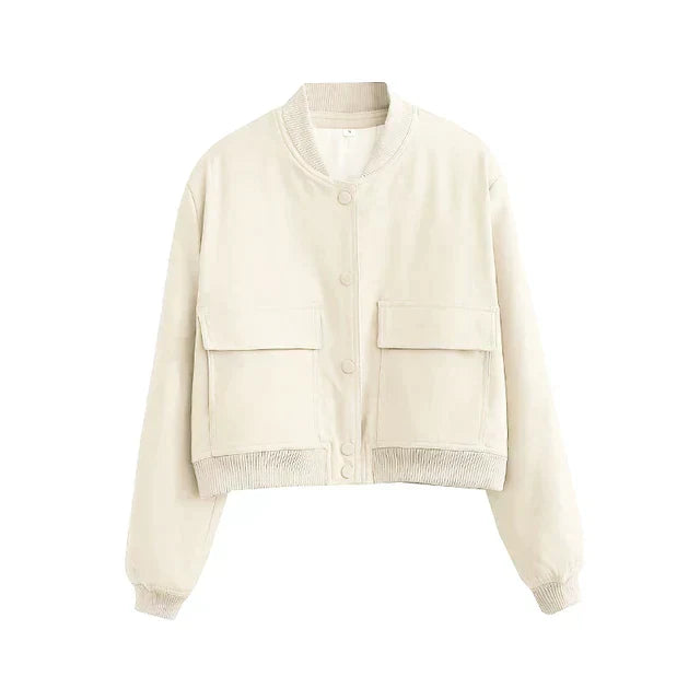 Kort Bomberjack Met Knoopsluiting | Oversized