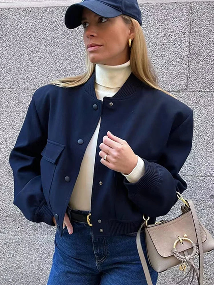 Kort Bomberjack Met Knoopsluiting | Oversized