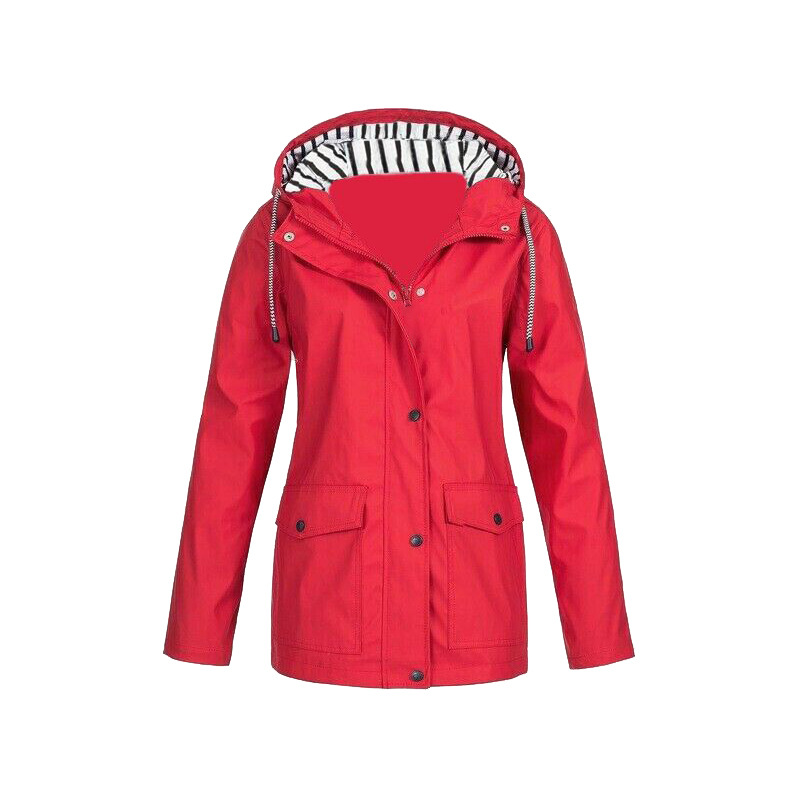 Regenjas Met Knoopsluiting | Gestreepte Capuchon