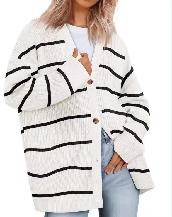 Gestreept Vest Met V-hals | Oversized