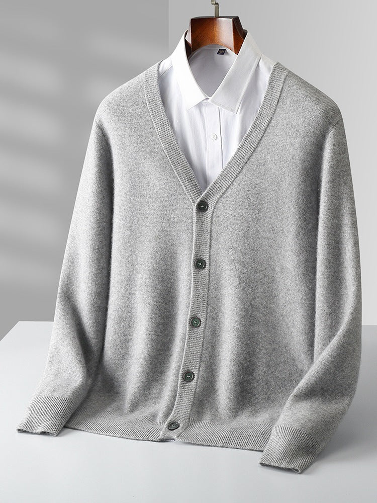 Heren Cardigan Met V-Hals En Lange Mouwen | Winter