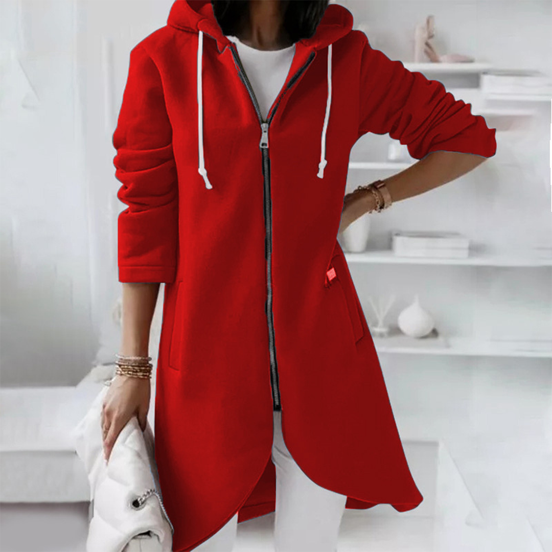 Stijlvolle Lange Hoodie | Met Ritssluiting