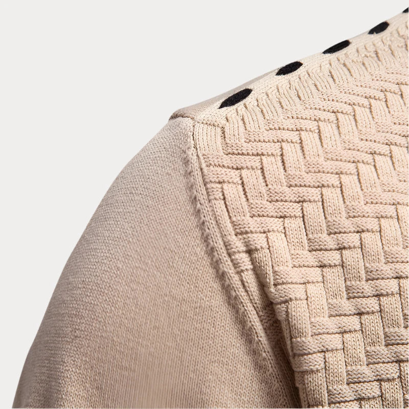 Gebreide V-Hals Vest Met Knopen | Lange Mouwen