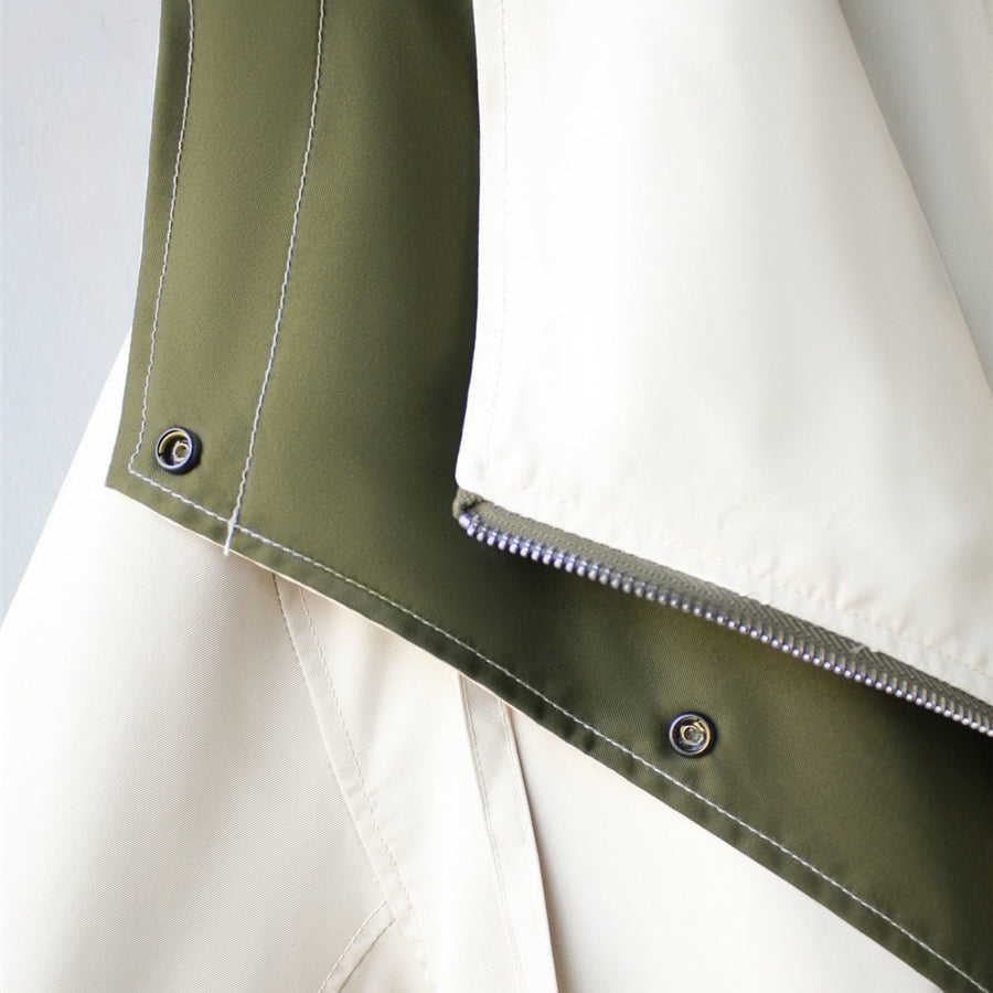 Stijlvolle Korte Trenchcoat | Gedrapeerde Kraag