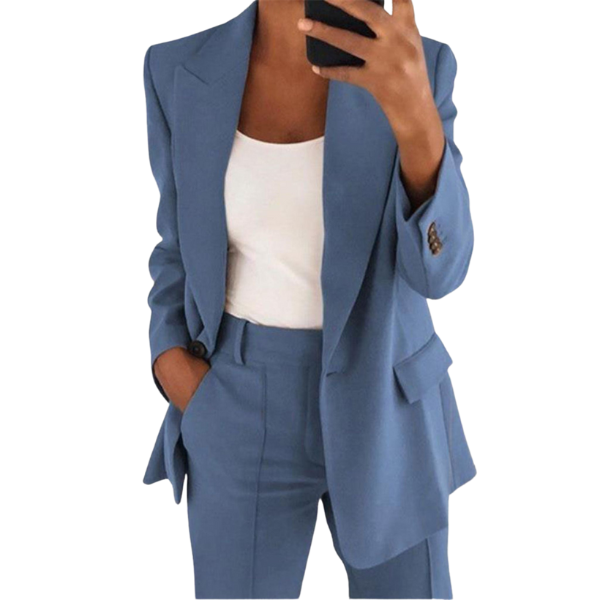 Chique Blazer en Broek Set Voor Dames