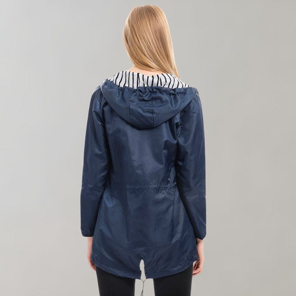 Middellange Regenjas Met Capuchon | Verstelbare Taille