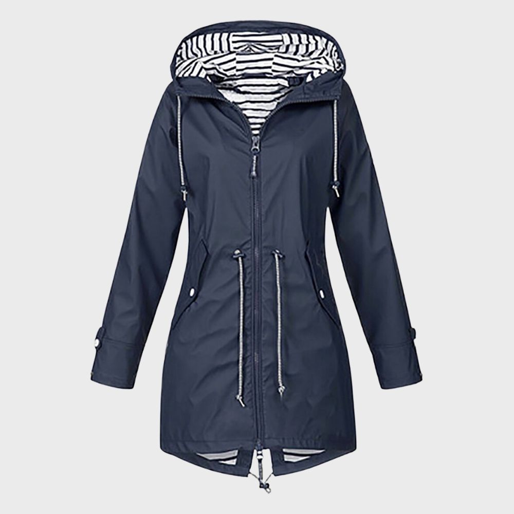 Middellange Regenjas Met Capuchon | Verstelbare Taille