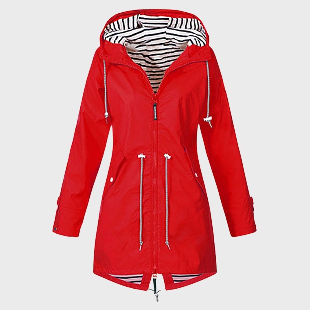 Middellange Regenjas Met Capuchon | Verstelbare Taille