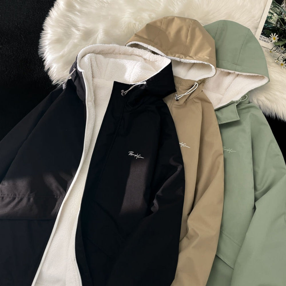 Omkeerbare Fleece Winterjas Voor Mannen | Met Capuchon