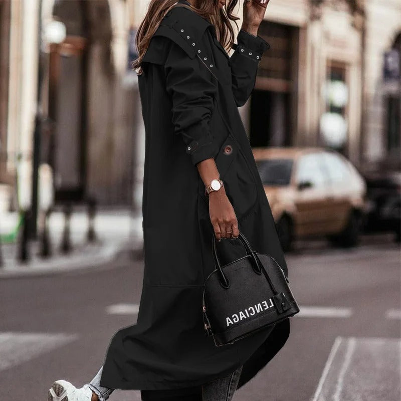 Dames Trenchcoat Met Capuchon
