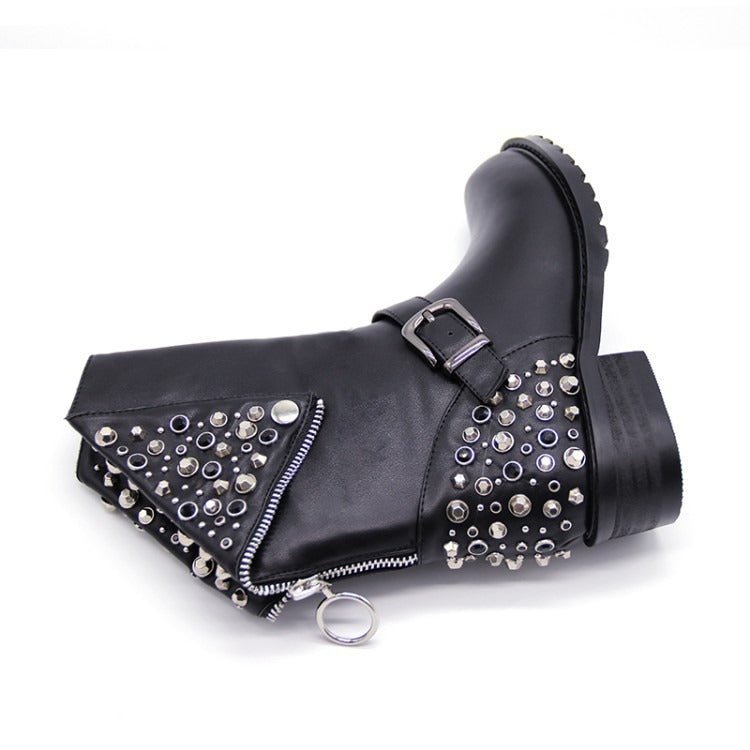 Zwarte Biker Boots Met Gesp | Zilveren Studs