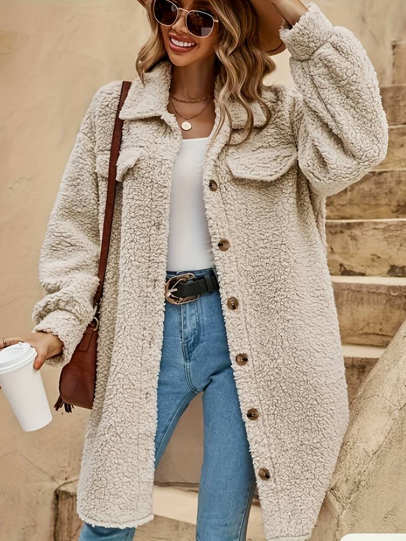 Oversized Teddyjas Met Knopen | Winter