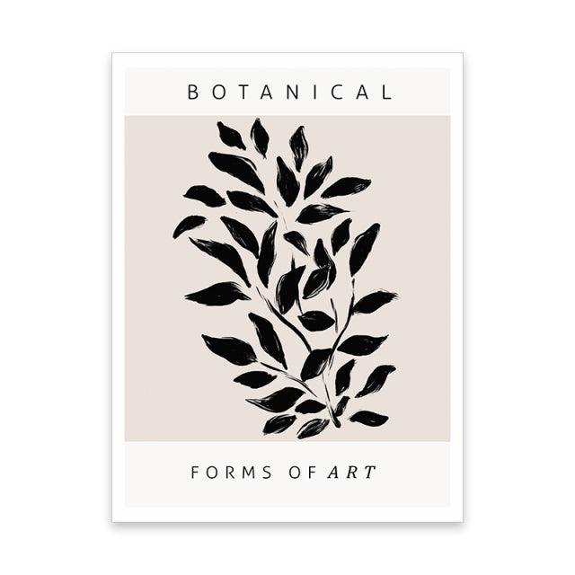 Boho Botanische Bladeren Canvas - Abstracte Wanddecoratie