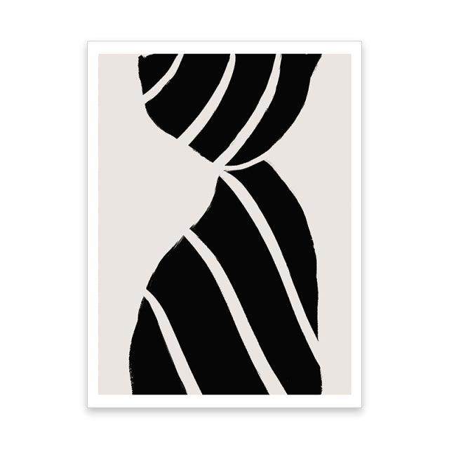 Boho Botanische Bladeren Canvas - Abstracte Wanddecoratie