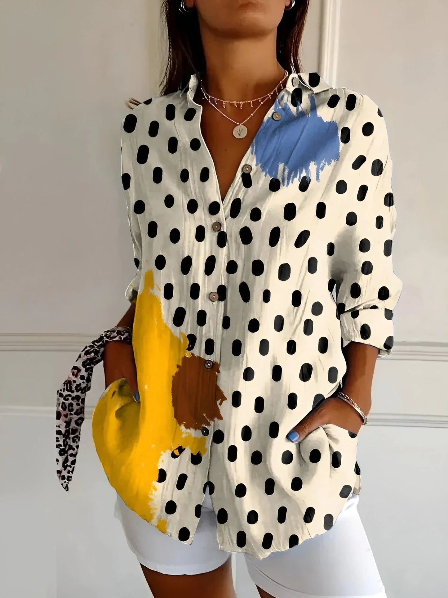 Pauline | Casual Overhemd Met Print | Lange Mouwen