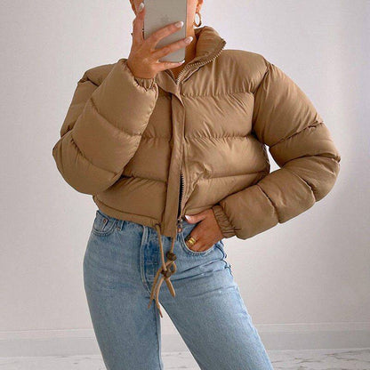 Casual Cropped Puffer Winterjas Voor Dames - Sasha