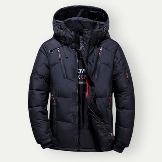 Heren Parka Winterjas Met Rits En Capuchon | Lange Mouwen