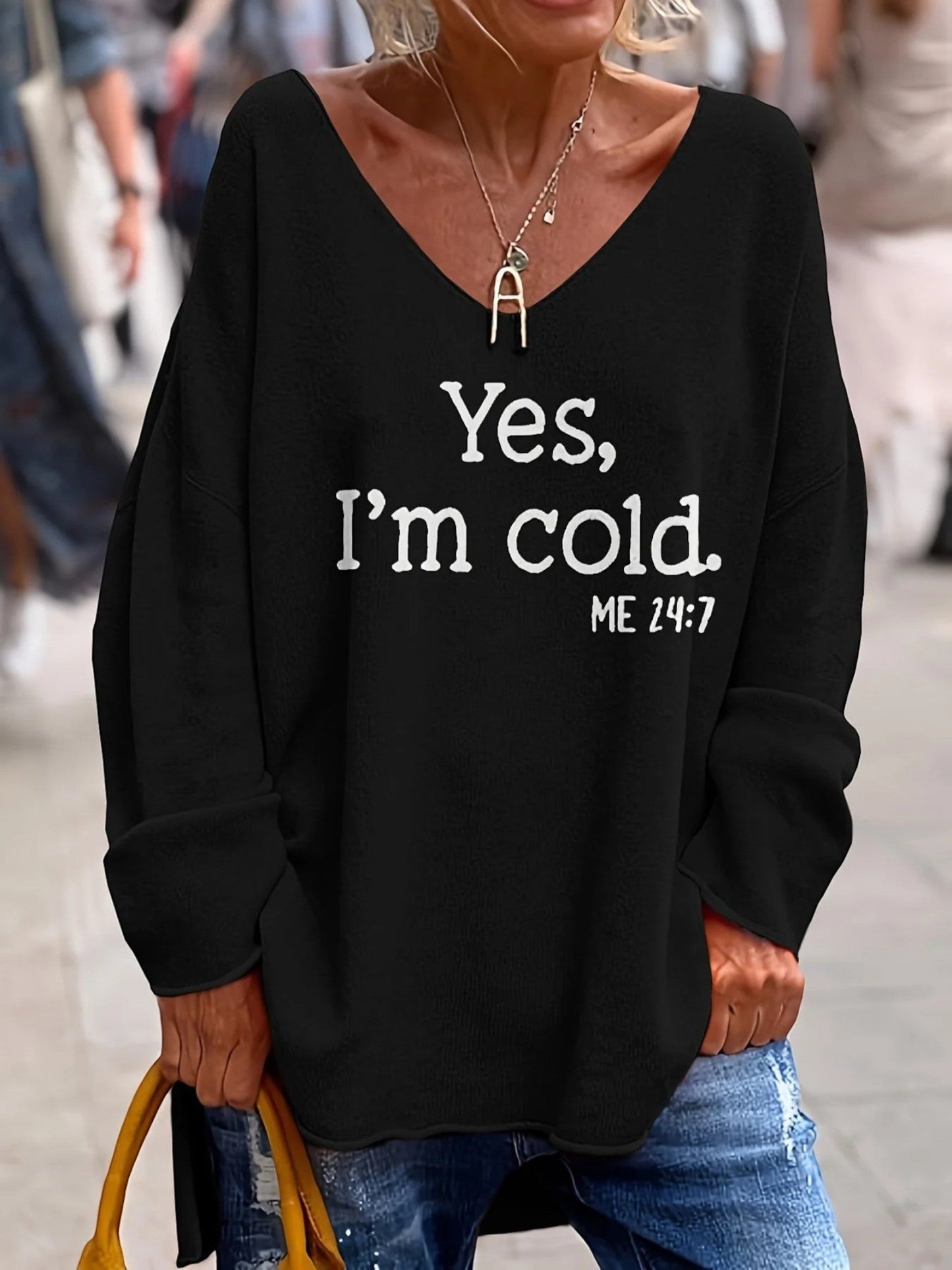Casual Trui Met V-hals | Oversized