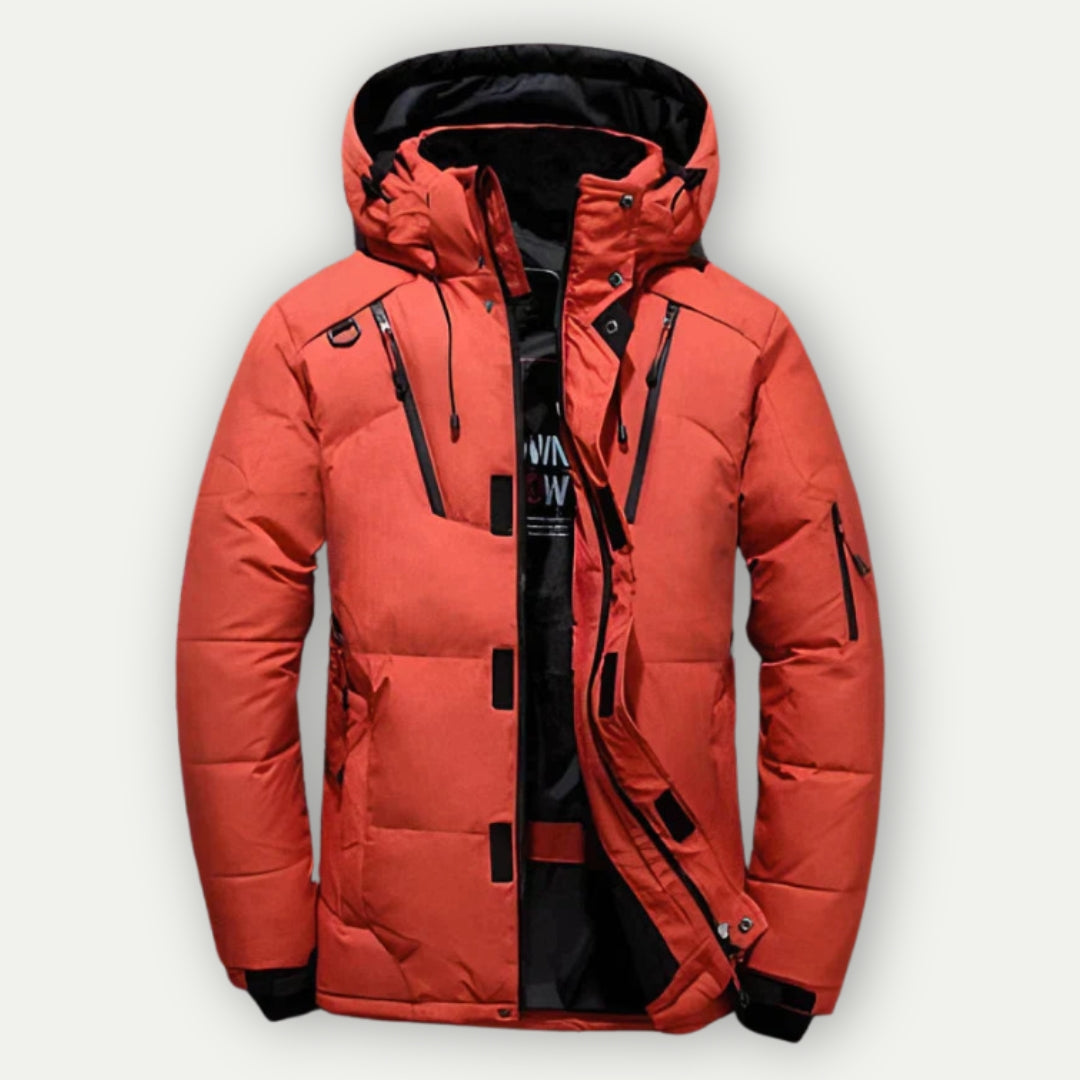 Heren Parka Winterjas Met Rits En Capuchon | Lange Mouwen