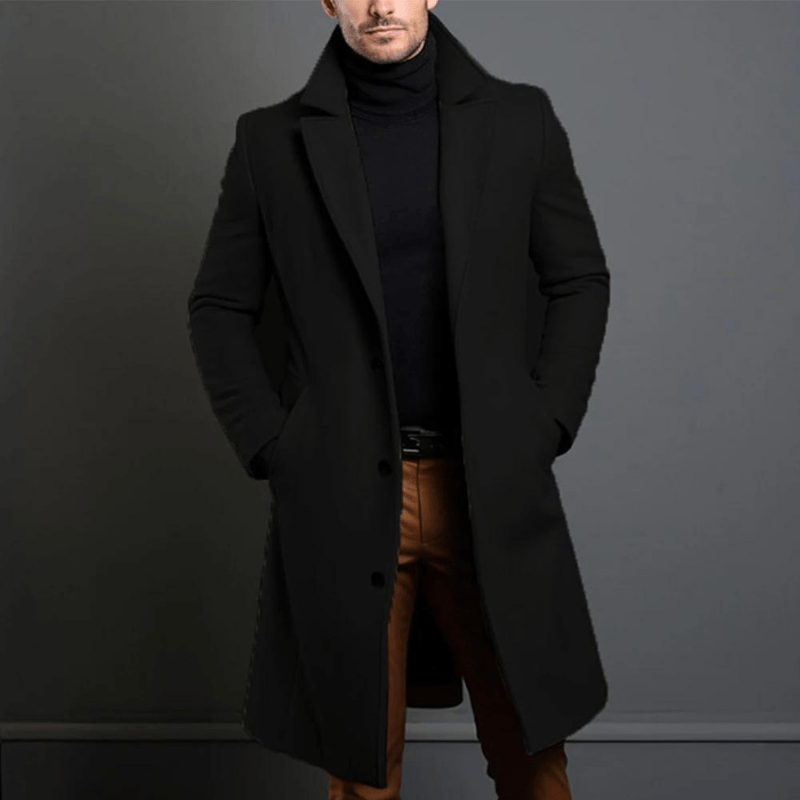 Stijlvolle Winter Trenchcoat Voor Heren | Lang