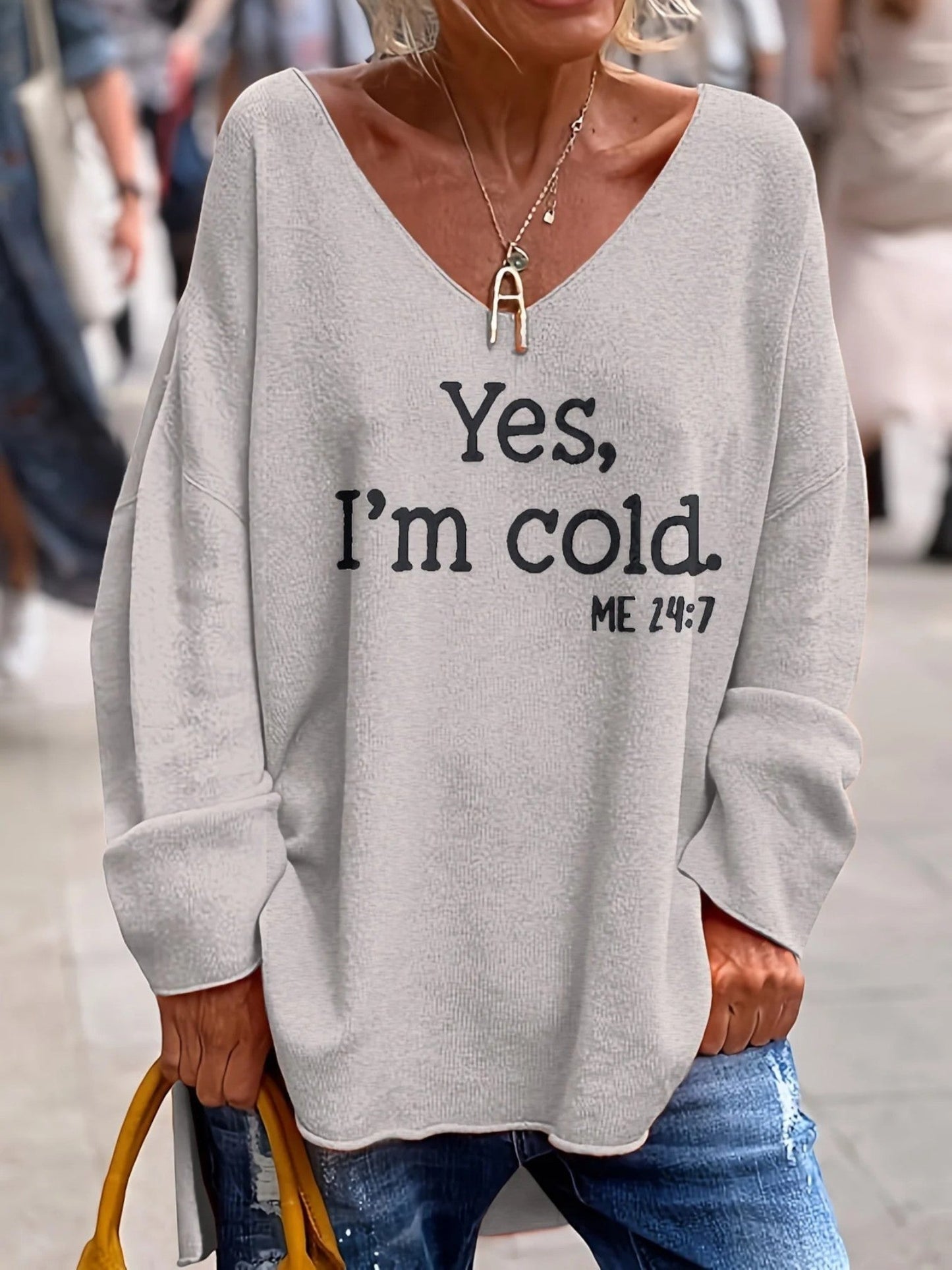 Casual Trui Met V-hals | Oversized